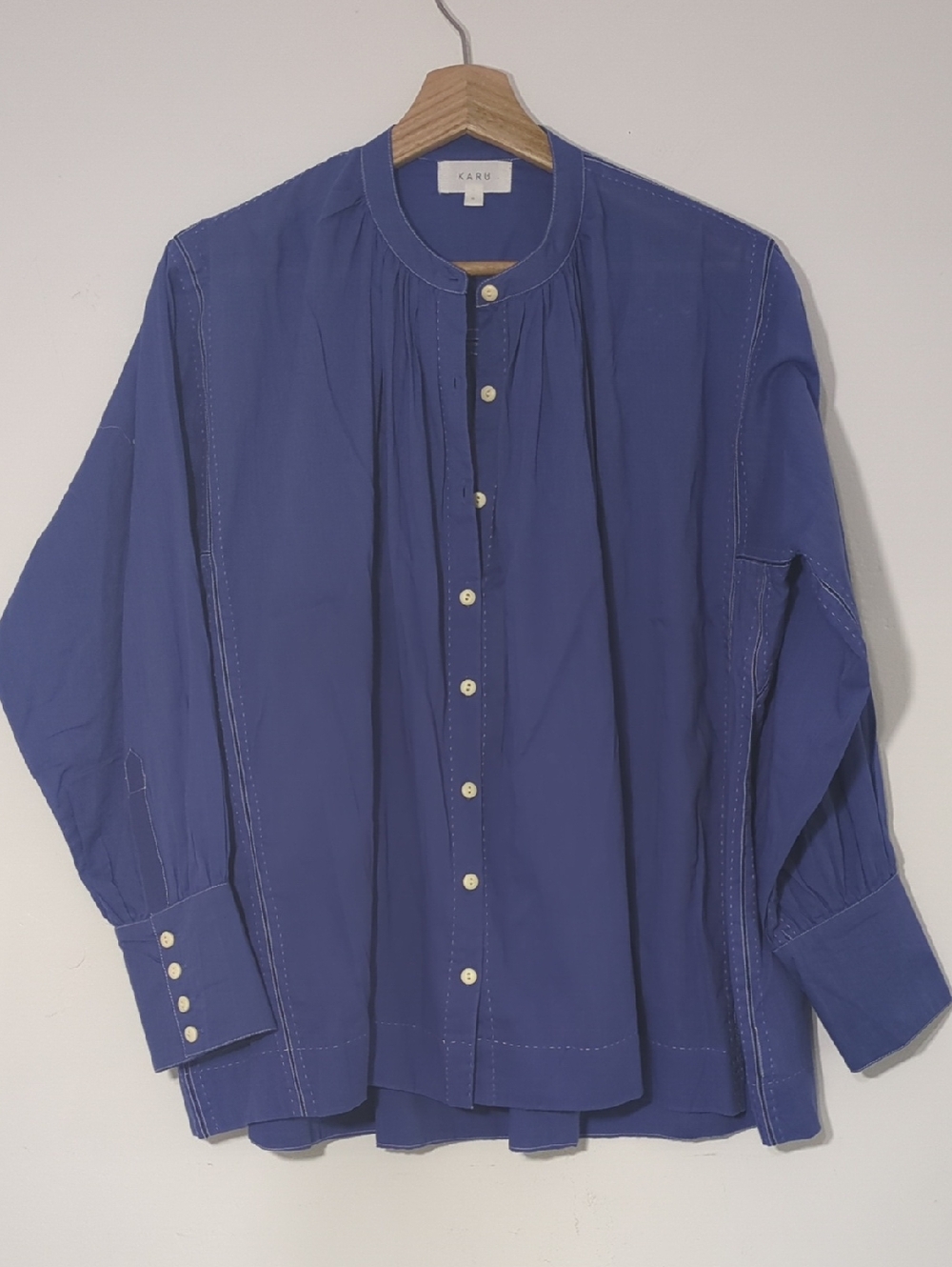 Karu Blue Button-Up Blouse